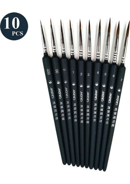 10 Adet Set Stili Premium Boya Fırçası Seti Sable Saç Minyatür Kanca Çizgi Kalem Detay Için Sanat Boyama Fırça Sanat Tırnak Çizim Sanat Malzemeleri (Yurt Dışından)