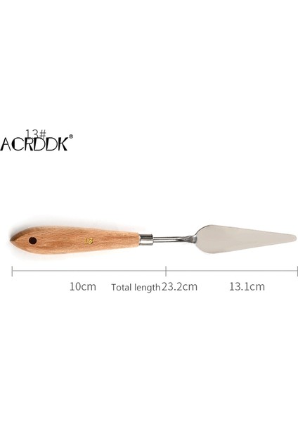 No.13 Tarzı Palet Bıçağı Boyama Paslanmaz Çelik Spatula Palet Bıçağı Yağlı Boya Metal Bıçaklar Ahşap Saplı Fl (Yurt Dışından)