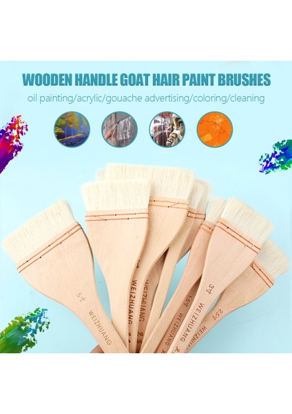 07 27X10CM Stili Ahşap Saplı Keçi Saç Boya Fırçaları Duvar Için Yüksek Farklı Boyut Suluboya Akrilik Yağlıboya Okul Sanat Malzemeleri (Yurt Dışından) indirimleri