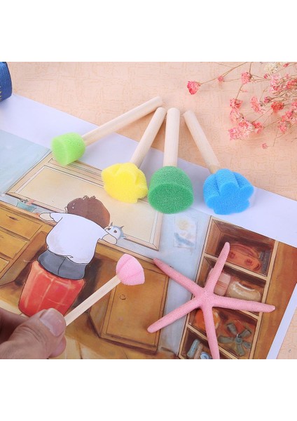 5 Adet Çocuklar Yürüyor Sünger Damga Fırça Setleri Çiçek Çizim Oyuncaklar Çocuklar Için Boya Eğitim Sanat ve El Sanatları Yaratıcılık Erkek Kız (Yurt Dışından) modelleri