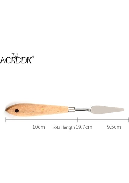 No.7 Tarzı Palet Bıçağı Boyama Paslanmaz Çelik Spatula Palet Bıçağı Yağlı Boya Metal Bıçaklar Ahşap Saplı Fl (Yurt Dışından)