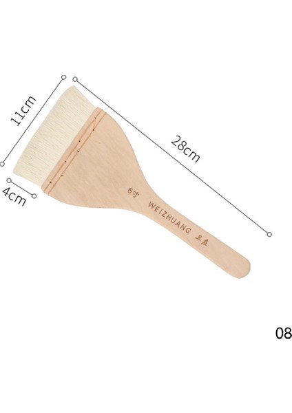 08 28X11CM Stili Ahşap Saplı Keçi Saç Boya Fırçaları Duvar Zes Için Pürüzsüz Zımpara Suluboya Akrilik Yağlıboya Çizim Sanat Malzemeleri (Yurt Dışından)