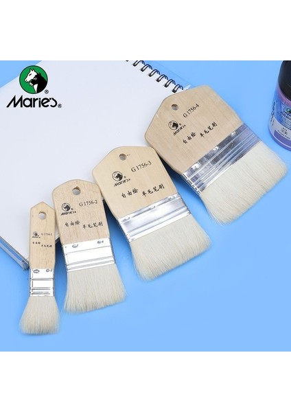 No.2 Tarzı Maries Düz Keçi Saç Kısa Ahşap Saplı Hake Boya Fırçası Ovma Boyama Fırçası Guaj Akrilik Yağlıboya Sanat (Yurt Dışından) fırsatları