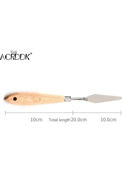 No.9 Tarzı Palet Bıçağı Boyama Paslanmaz Çelik Spatula Palet Bıçağı Yağlı Boya Metal Bıçaklar Ahşap Saplı Fl (Yurt Dışından)