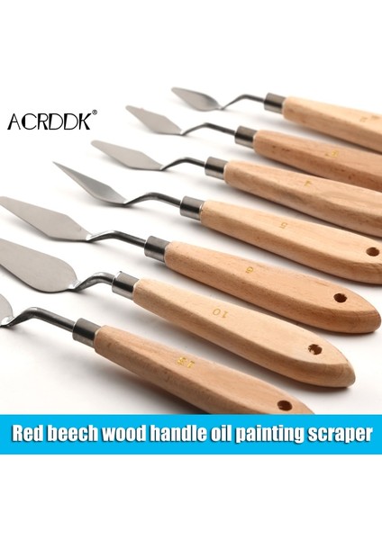 No.9 Tarzı Palet Bıçağı Boyama Paslanmaz Çelik Spatula Palet Bıçağı Yağlı Boya Metal Bıçaklar Ahşap Saplı Fl (Yurt Dışından) modelleri