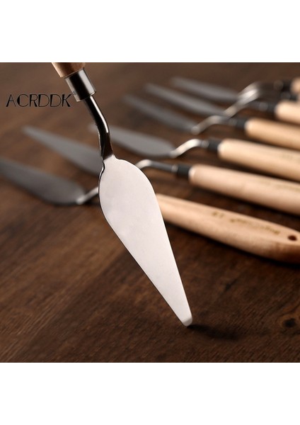 No.9 Tarzı Palet Bıçağı Boyama Paslanmaz Çelik Spatula Palet Bıçağı Yağlı Boya Metal Bıçaklar Ahşap Saplı Fl (Yurt Dışından) fırsatları