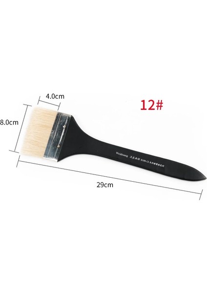 No.12 Tarzı Yüksek Li Kıl Boya Fırçası Farklı Boyut Uzun Saplı Ahşap Saplı Guaj Fırçalar Yağ Akrilik Sanat Duvar Boyama (Yurt Dışından)