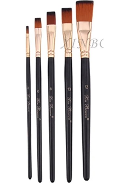 D Stili Yeni Beş Siyah Naylon Fırça, Günlük Diy Boyama Suluboya Fırçası Seti Boyama Malzemeleri Akrilik Boya Fırçaları Boya Fırçaları Sanat (Yurt Dışından)