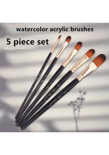 D Stili Yeni Beş Siyah Naylon Fırça, Günlük Diy Boyama Suluboya Fırçası Seti Boyama Malzemeleri Akrilik Boya Fırçaları Boya Fırçaları Sanat (Yurt Dışından) fiyatları