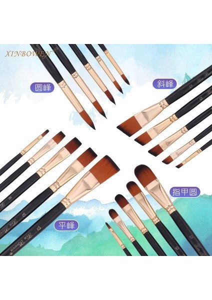 D Stili Yeni Beş Siyah Naylon Fırça, Günlük Diy Boyama Suluboya Fırçası Seti Boyama Malzemeleri Akrilik Boya Fırçaları Boya Fırçaları Sanat (Yurt Dışından) modelleri