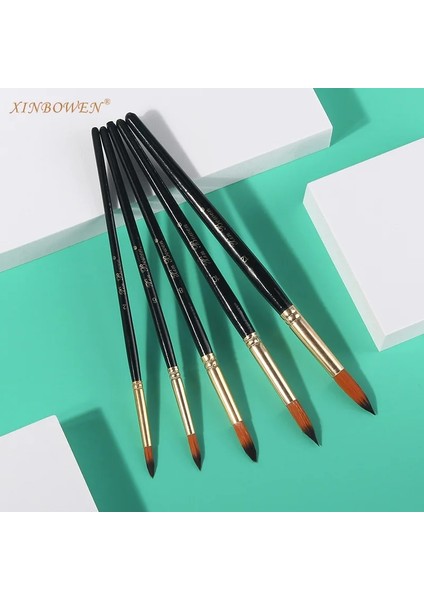 D Stili Yeni Beş Siyah Naylon Fırça, Günlük Diy Boyama Suluboya Fırçası Seti Boyama Malzemeleri Akrilik Boya Fırçaları Boya Fırçaları Sanat (Yurt Dışından) indirimleri