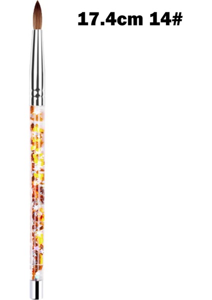 17,4 cm Tarzı Nail Art Fırça Akrilik Uv Jel Glitter Boyama Fırçaları Kristal Saplı Naylon Saç Oyma Çiçek Kalemleri Nail Art GK99 (Yurt Dışından)