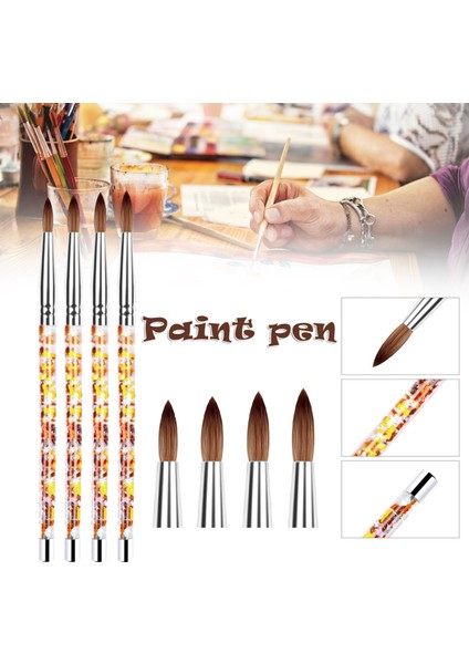 17,4 cm Tarzı Nail Art Fırça Akrilik Uv Jel Glitter Boyama Fırçaları Kristal Saplı Naylon Saç Oyma Çiçek Kalemleri Nail Art GK99 (Yurt Dışından) fiyatları
