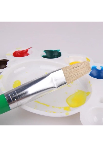 Düz Fırça Stili Ezone Şeker Renk Plastik Handel Boya Fırçası Bristel Çocuklar Için Fırçalar Yağ Suluboya Resim Grafiti Okul Ofis Tedarik (Yurt Dışından) fırsatları