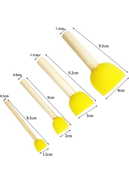 4 Adet Set Stili Ell Sünger Fırça Çocuklar Için Boyama Suluboya Fırçası Sanat Malzemeleri Fırça Seti Ahşap Vücut Sünger Saç 4 Boyut Yağlı Boya (Yurt Dışından)
