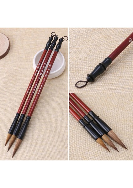 Ese Kaligrafi Fırçaları Kalem Kurt Saç Yazı Fırçası Ahşap Saplı (Yurt Dışından)