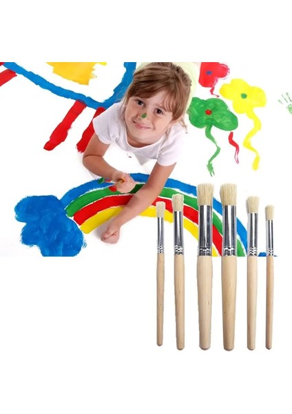 Et Suluboya Resim Şablon Fırçası Farklı Boyutta Ahşap Saplı Çocuklar Öğrenci Sanat Malzemeleri (Yurt Dışından) fiyatları