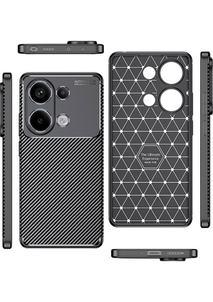 Xiaomi Poco M6 Pro Kılıf Negro Silikon Karbon Fiber Desen