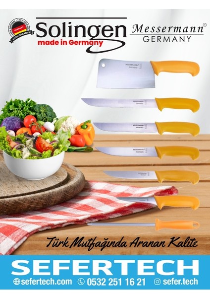 Messermann Germany | Bıçak Seti - (7 Parça / Sarı)