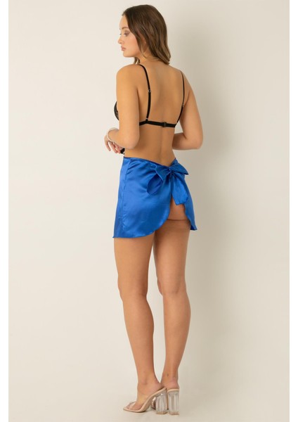 Dantelli Arkası Açılabilen Saten Gecelik indirimleri