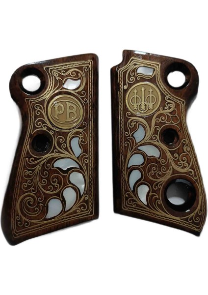 Beretta Model 71 Çift Düğmeli Beretta Ahşap Kabze