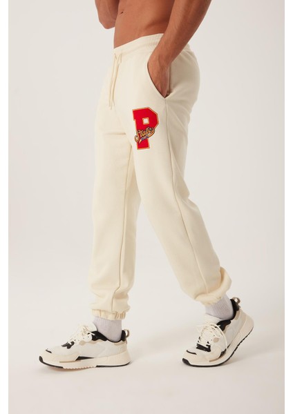 Erkek Jogger 3 Iplik Eşofman Beyaz