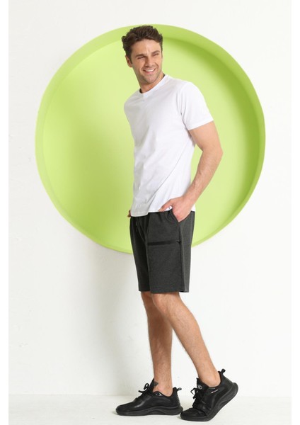 Erkek Fermuar Detaylı Şort Antrasit fiyatları