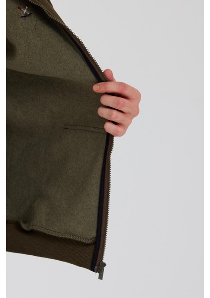 Erkek Kanguru Cep 3 Iplik Sweatshirt Haki modelleri