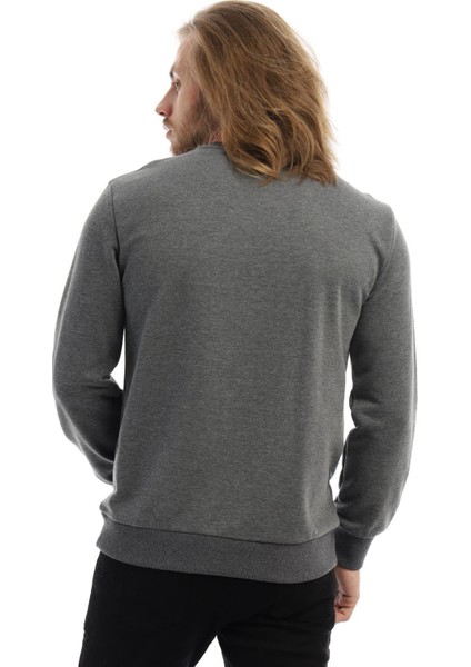 Erkek 3 İplik Pamuklu Regular Fit Basic Bisiklet Yaka Antrasit Sweatshirt indirimleri