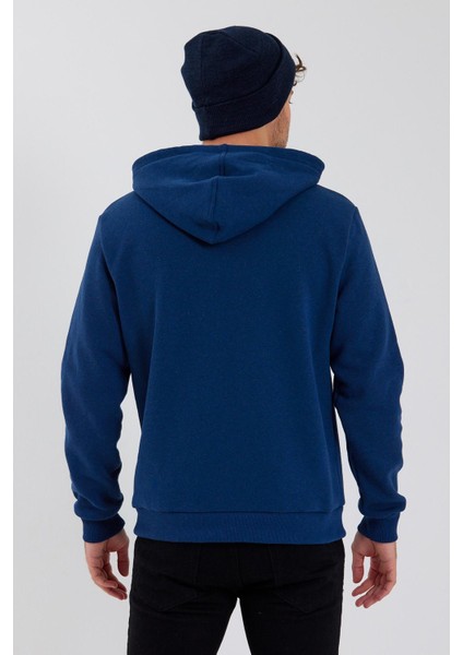 Erkek Baskılı 3 Iplik Sweatshirt Indigo