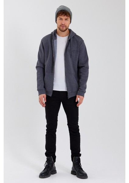 Age Of State Nakışlı 3 Iplik Sweatshirt Antrasit