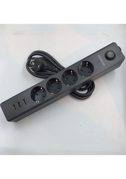 Akım Korumalı Isıya Dayanıklı 4'lü Priz 3x USB 2m Uzatma fiyatları