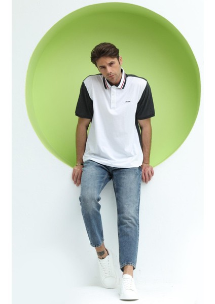 Erkek Çift Renk Polo Yaka T-Shirt Antrasit modelleri