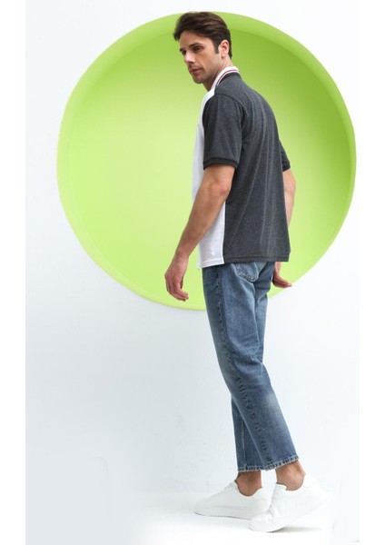 Erkek Çift Renk Polo Yaka T-Shirt Antrasit fırsatları