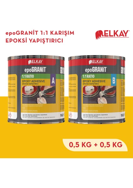 Epogranit Eg2001 Epoksi Yapıştırıcı Macun - 500Gr A +500Gr B Set