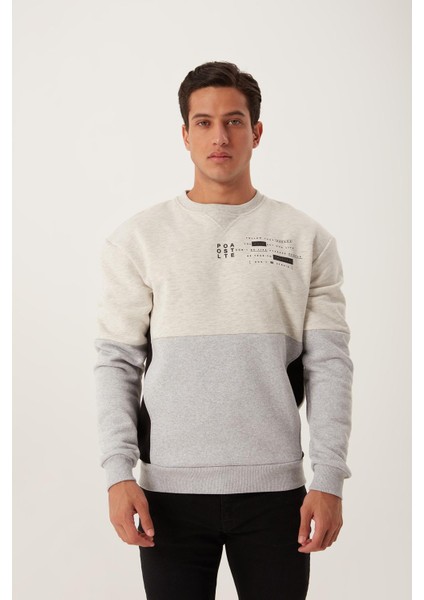 Erkek Çift Sweatshirt Gri Melanj