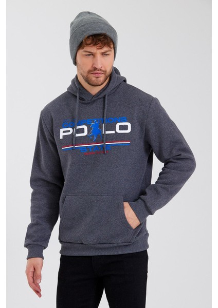 Erkek Baskılı 3 Iplik Sweatshirt Antrasit fiyatları