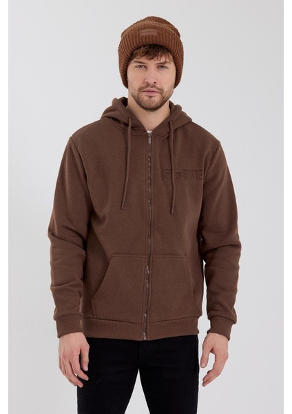 Age Of State Nakışlı 3 Iplik Sweatshirt Kahverengi