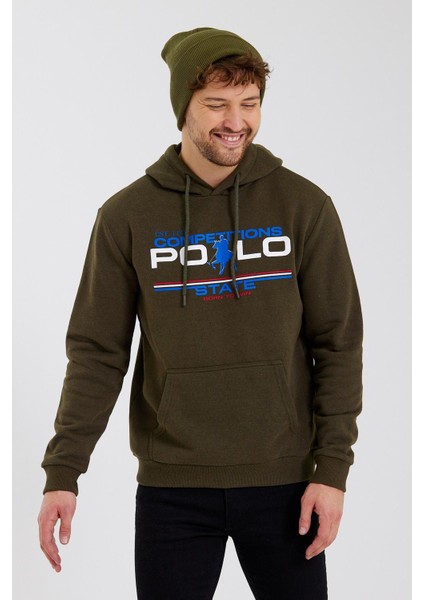 Erkek Baskılı 3 Iplik Sweatshirt Haki modelleri