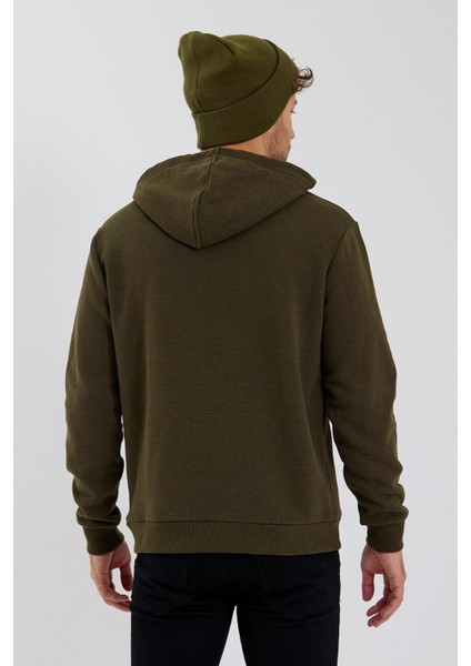 Erkek Baskılı 3 Iplik Sweatshirt Haki indirimleri