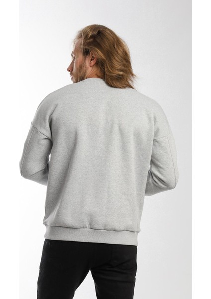 Erkek Bisiklet Yaka Karyoka Dikişli Sweatshirt Gri indirimleri