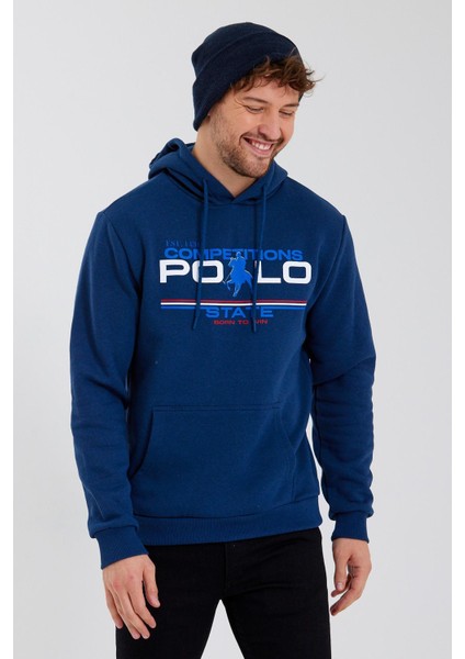 Erkek Baskılı 3 Iplik Sweatshirt Indigo fiyatları