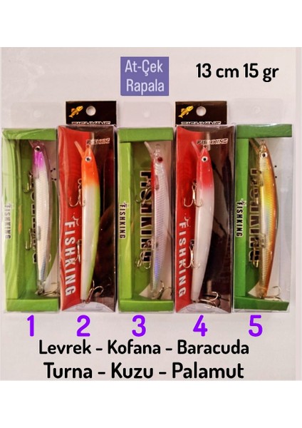At - Çek Rapala 13 cm 15 gr ( Levrek - Kuzu - Palamut- Turna - Kofana - Baracuda )