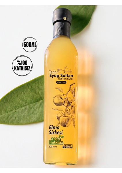 Tarihi Eyüp Sultan Baharatçısı Elma Sirkesi 500 ml Katkısız