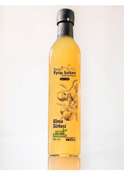 Tarihi Eyüp Sultan Baharatçısı Elma Sirkesi 500 ml Katkısız