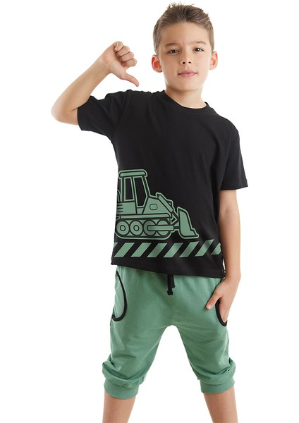 Dozer Yolda Erkek Çocuk T-Shirt Kapri Şort Takım