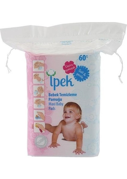 Ipek Maxi Bebek Temizleme Pamugu 60LI 12 Adet