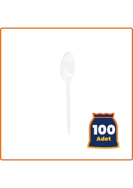 Plastik Şeffaf Standart Büyük Kaşık - 100 Adet