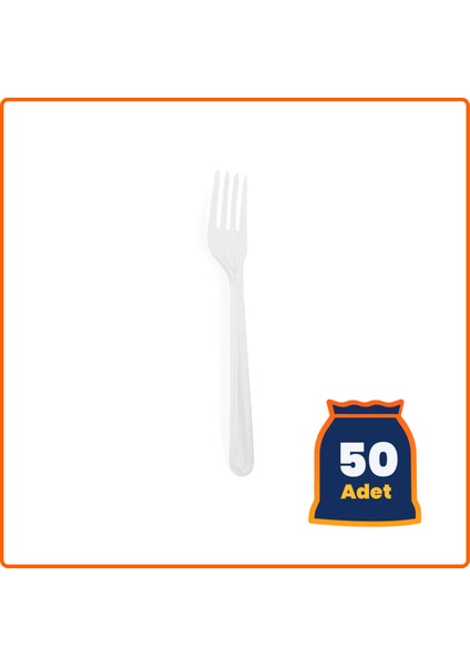 Plastik Şeffaf Ekolüks Çatal - 50 Adet