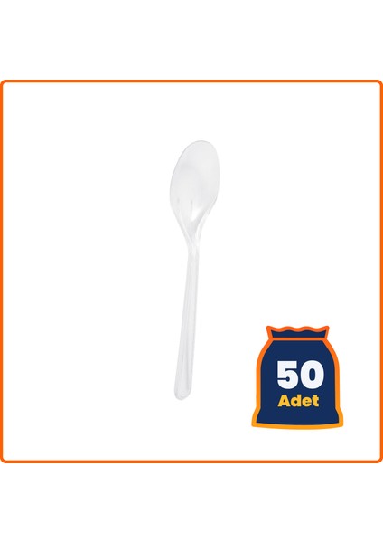 Plastik Şeffaf Ekolüks Kaşık - 50 Adet